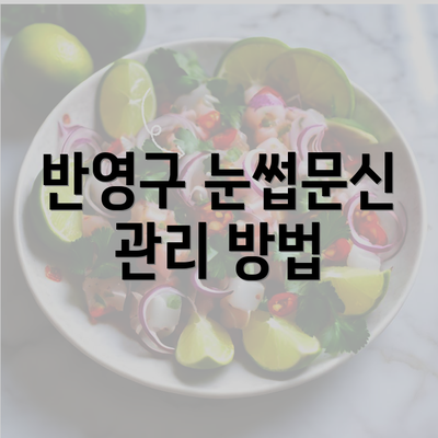 반영구 눈썹문신 관리 방법