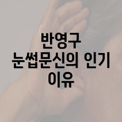 반영구 눈썹문신의 인기 이유