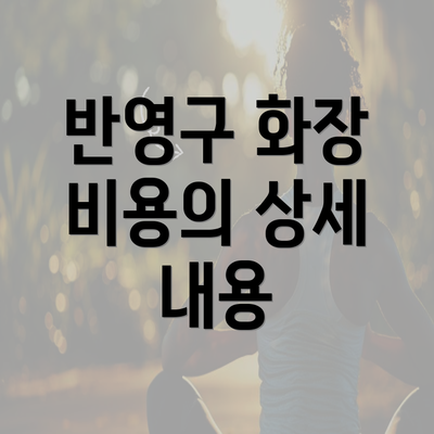 반영구 화장 비용의 상세 내용