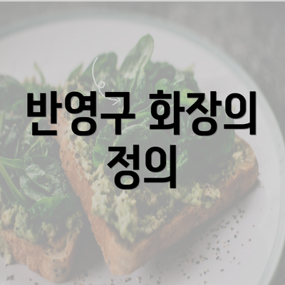 반영구 화장의 정의