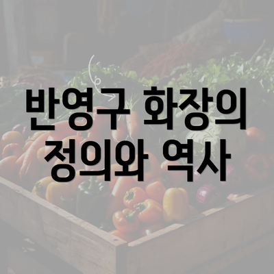 반영구 화장의 정의와 역사