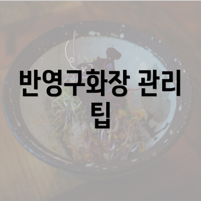 반영구화장 관리 팁