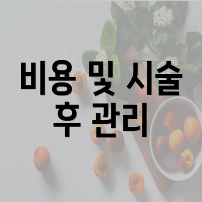 비용 및 시술 후 관리