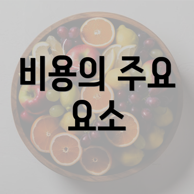 비용의 주요 요소