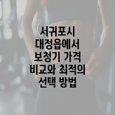 서귀포시 대정읍에서 보청기 가격 비교와 최적의 선택 방법