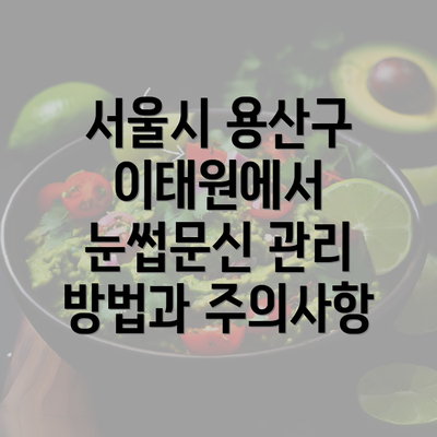 서울시 용산구 이태원에서 눈썹문신 관리 방법과 주의사항