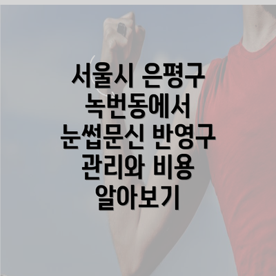 서울시 은평구 녹번동에서 눈썹문신 반영구 관리와 비용 알아보기