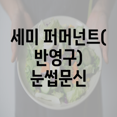 세미 퍼머넌트(반영구) 눈썹문신