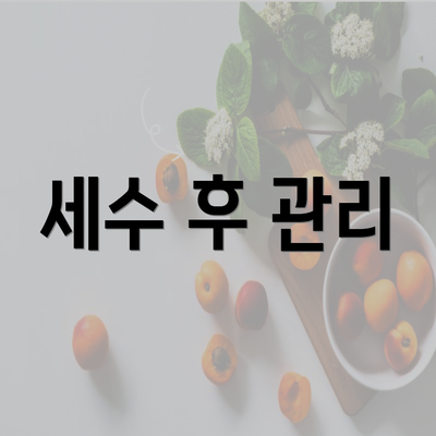 세수 후 관리