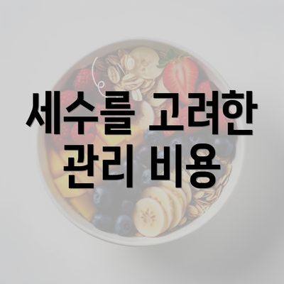 세수를 고려한 관리 비용