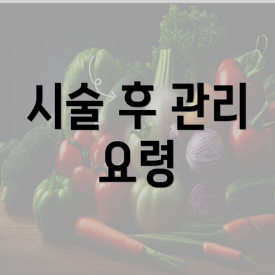 시술 후 관리 요령