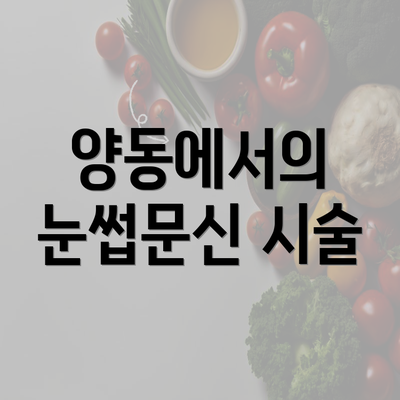 양동에서의 눈썹문신 시술