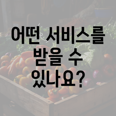 어떤 서비스를 받을 수 있나요?