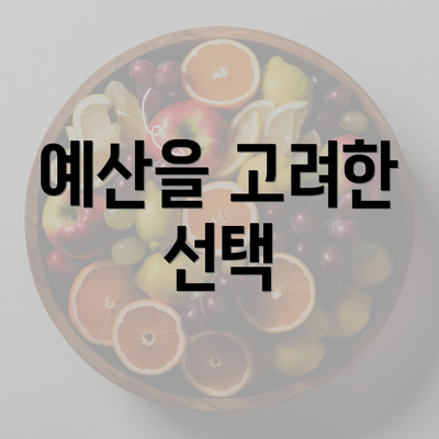 예산을 고려한 선택