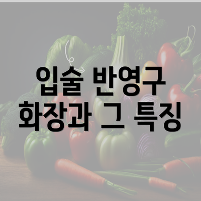 입술 반영구 화장과 그 특징