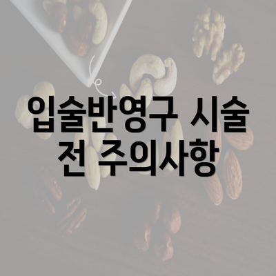 입술반영구 시술 전 주의사항