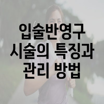 입술반영구 시술의 특징과 관리 방법