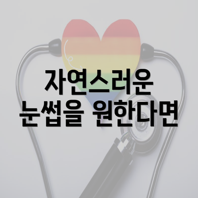 자연스러운 눈썹을 원한다면