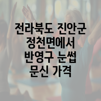 전라북도 진안군 정천면에서 반영구 눈썹 문신 가격