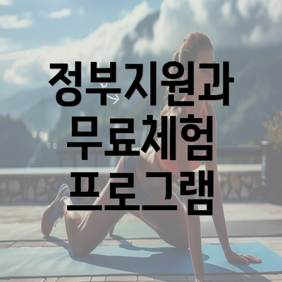 정부지원과 무료체험 프로그램