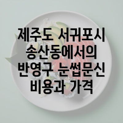 제주도 서귀포시 송산동에서의 반영구 눈썹문신 비용과 가격