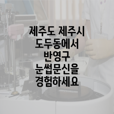 제주도 제주시 도두동에서 반영구 눈썹문신을 경험하세요