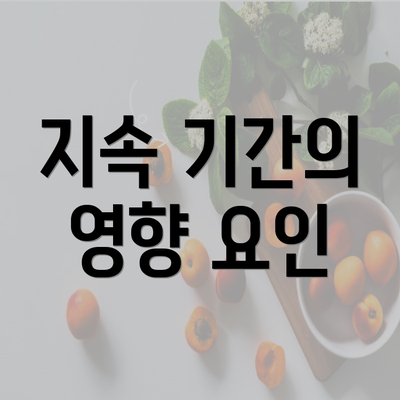 지속 기간의 영향 요인