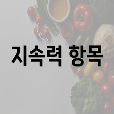 지속력 항목