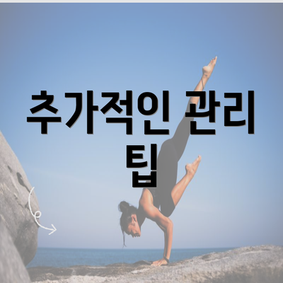 추가적인 관리 팁