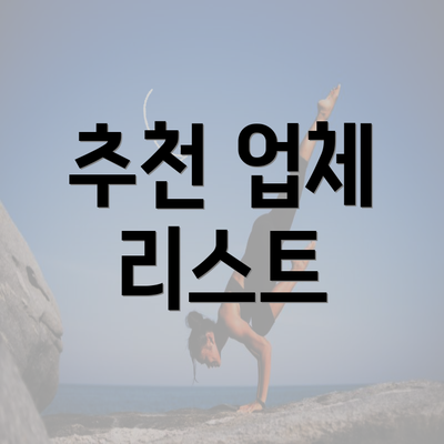 추천 업체 리스트