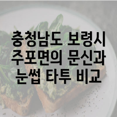 충청남도 보령시 주포면의 문신과 눈썹 타투 비교