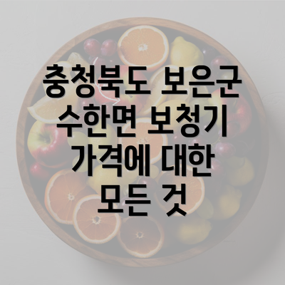 충청북도 보은군 수한면 보청기 가격에 대한 모든 것