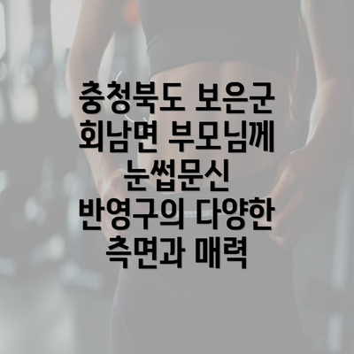 충청북도 보은군 회남면 부모님께 눈썹문신 반영구의 다양한 측면과 매력