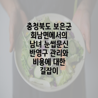 충청북도 보은군 회남면에서의 남녀 눈썹문신 반영구 관리와 비용에 대한 길잡이