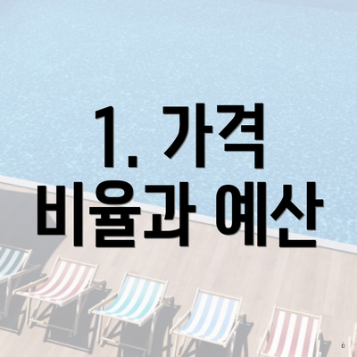 1. 가격 비율과 예산