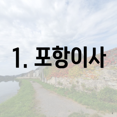 1. 포항이사