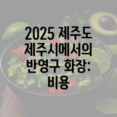 2025 제주도 제주시에서의 반영구 화장: 비용