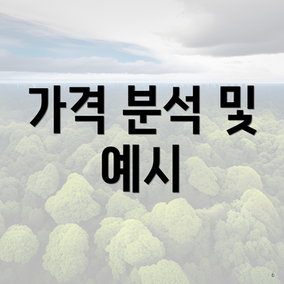 가격 분석 및 예시