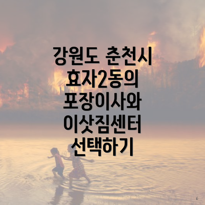 강원도 춘천시 효자2동의 포장이사와 이삿짐센터 선택하기