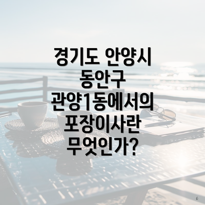 경기도 안양시 동안구 관양1동에서의 포장이사란 무엇인가?