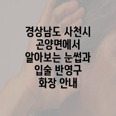 경상남도 사천시 곤양면에서 알아보는 눈썹과 입술 반영구 화장 안내