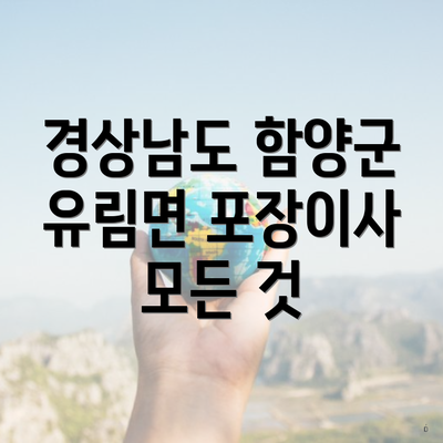 경상남도 함양군 유림면 포장이사 모든 것