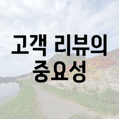 고객 리뷰의 중요성