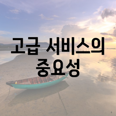 고급 서비스의 중요성