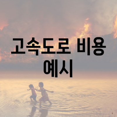 고속도로 비용 예시