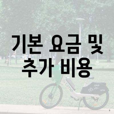 기본 요금 및 추가 비용