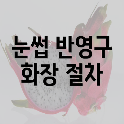 눈썹 반영구 화장 절차