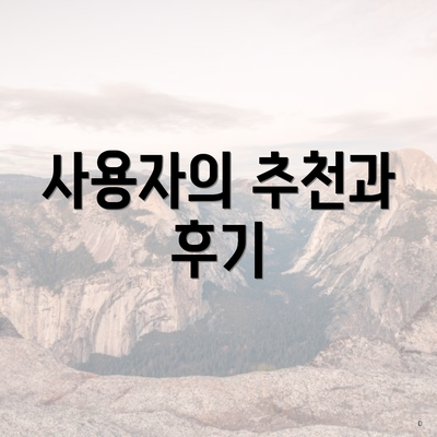 사용자의 추천과 후기