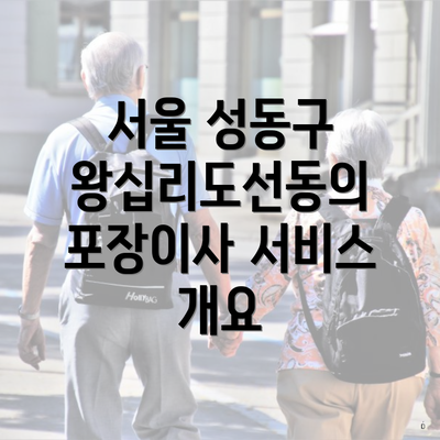 서울 성동구 왕십리도선동의 포장이사 서비스 개요