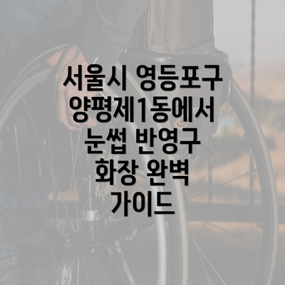 서울시 영등포구 양평제1동에서 눈썹 반영구 화장 완벽 가이드